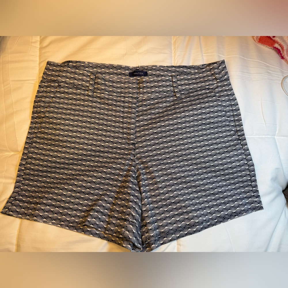 Nautica Womens Navy Blue White Shorts